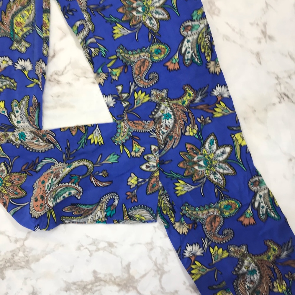 Loft Paisley Julie Drape Straight Leg Pants - Picture 3 of 7